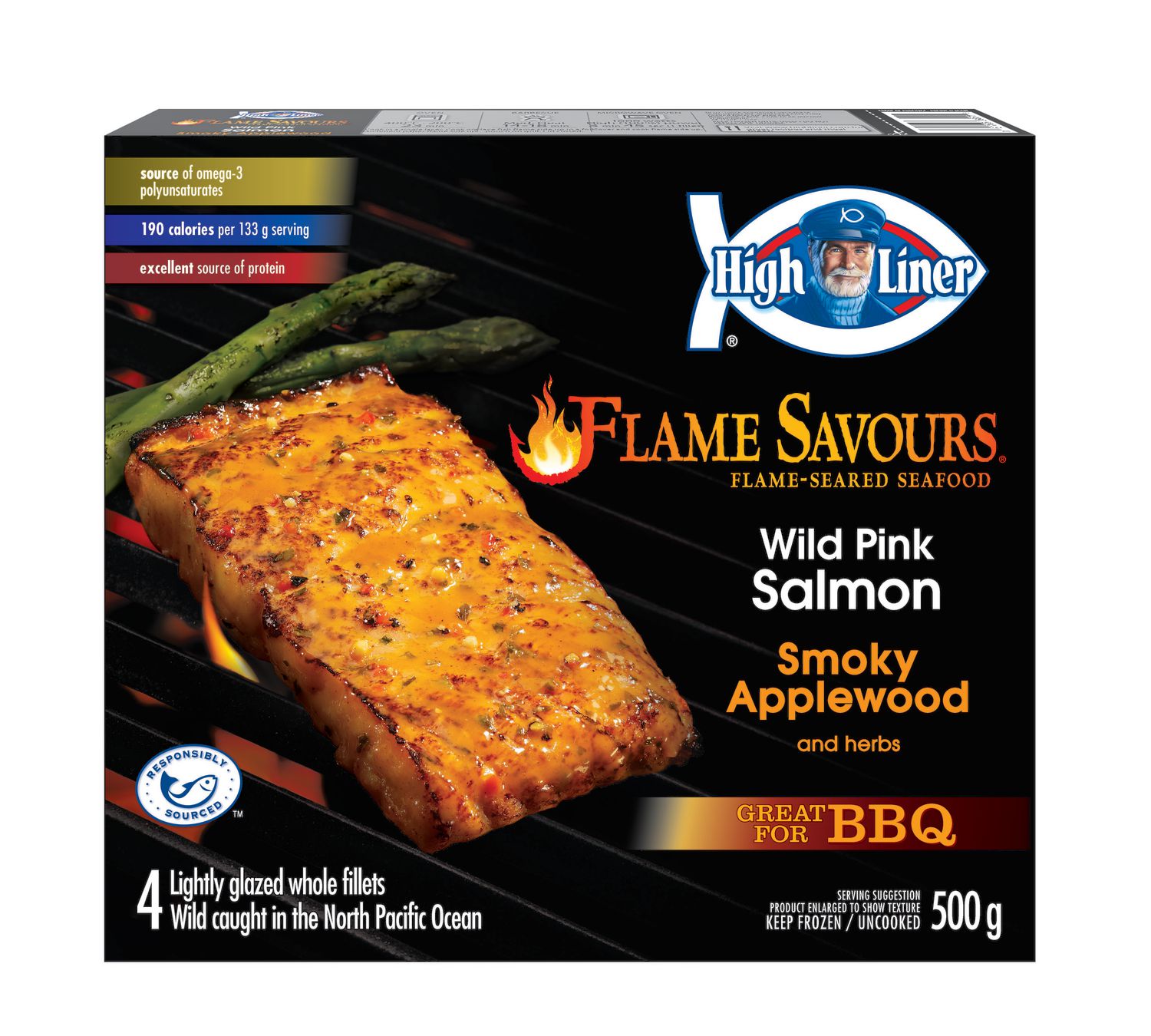 High Liner Flame Savours Wild Pink Salmon Fillets Smoky Applewood and